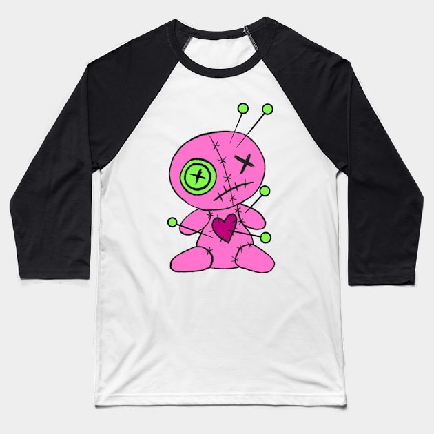 Kawaii voodoo doll Baseball T-Shirt by TheRainbowPossum